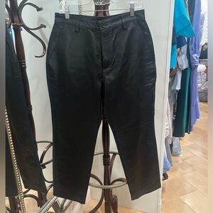EUC LeatherCult Black Leather Trouser Pants. Size See Measurements